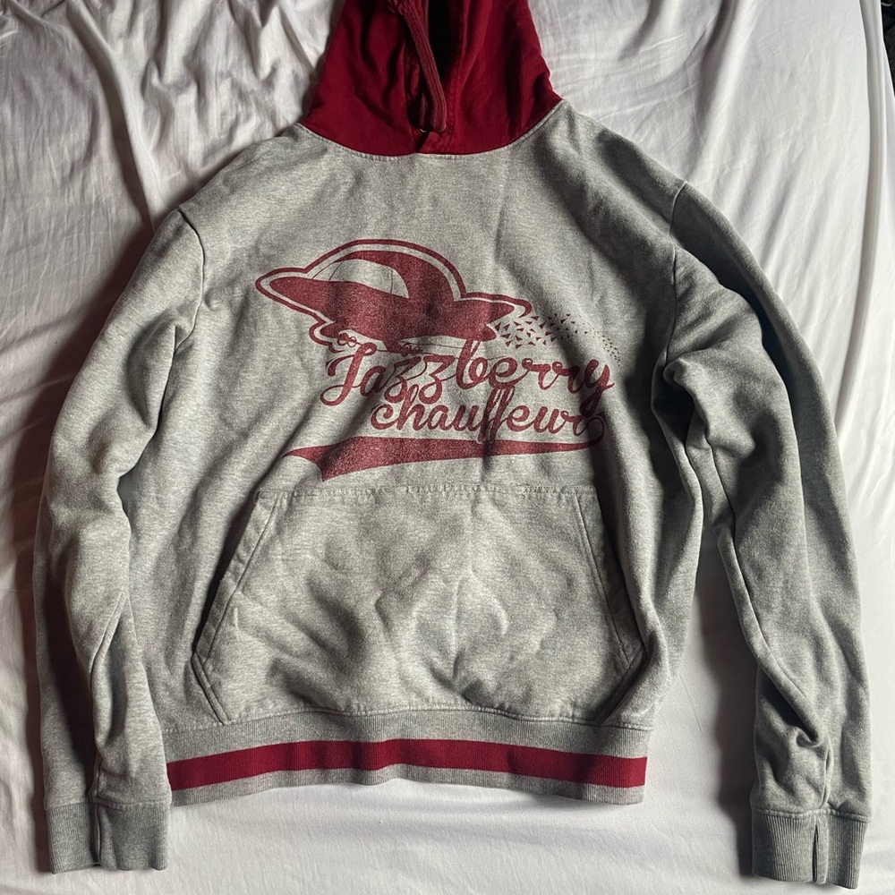 Jazzberry hoodie | size medium | 100% cotton | color- red and gray |